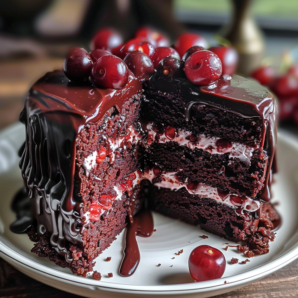Fresh cherry chocolate cake recipe