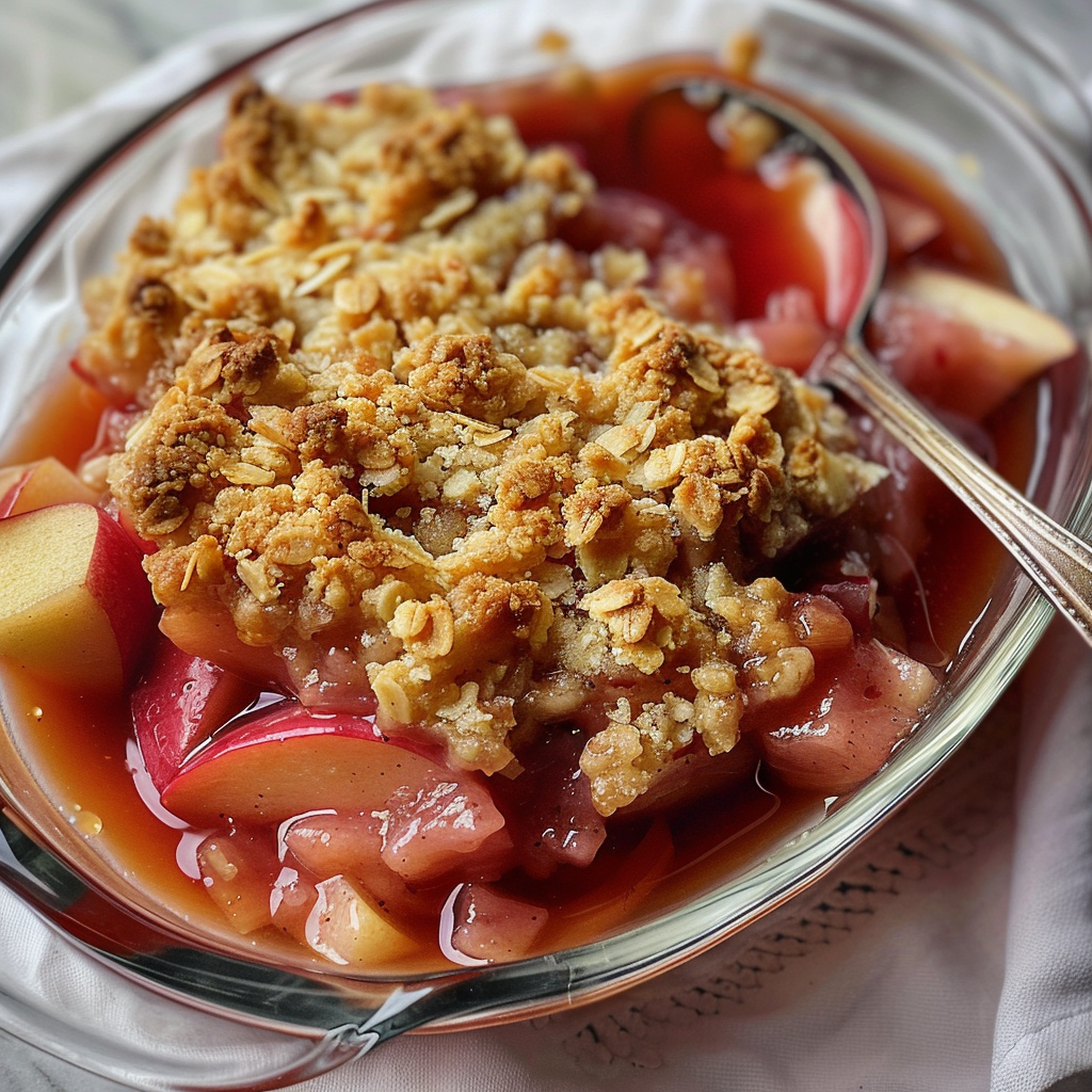 Rhubarb and apple crumble recipe