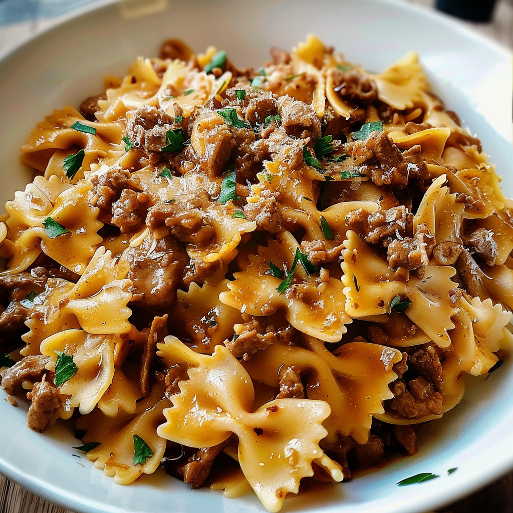 Creamy beef pasta