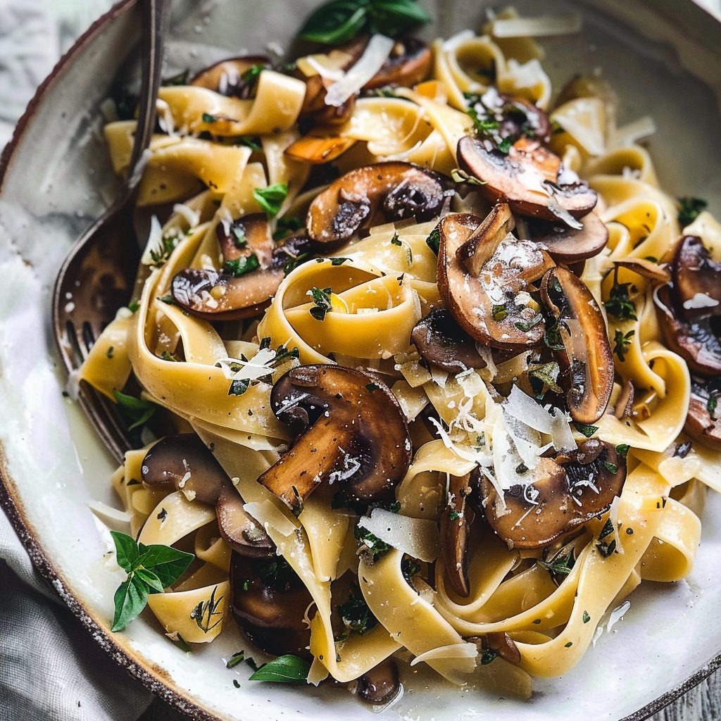 Wild Mushroom and Herb Pasta