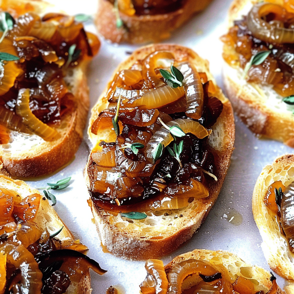 caramelized onion jam crostini