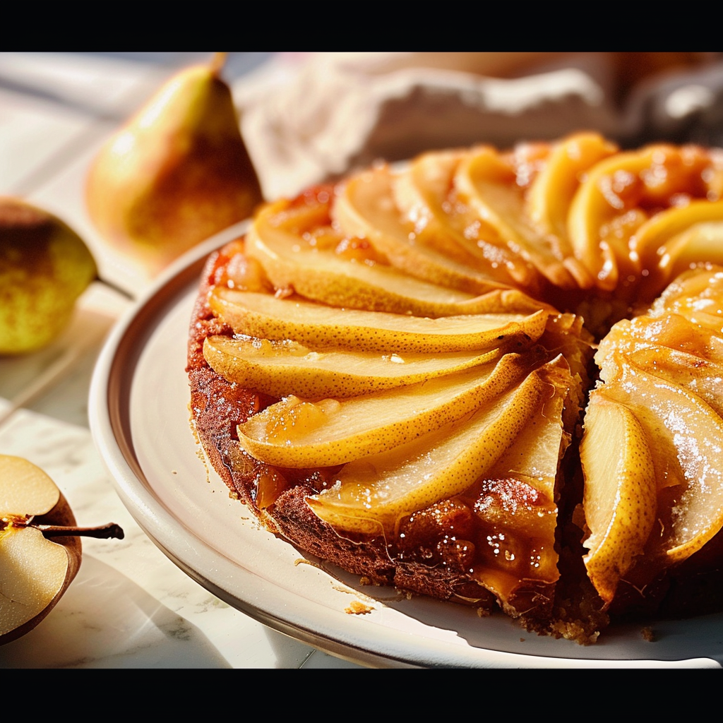 pear maple upside-down cake