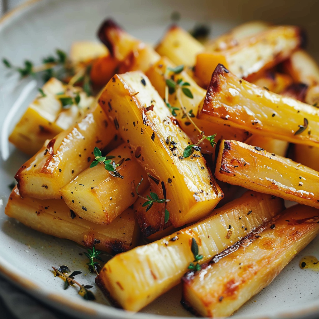 lemon thyme roasted parsnips
